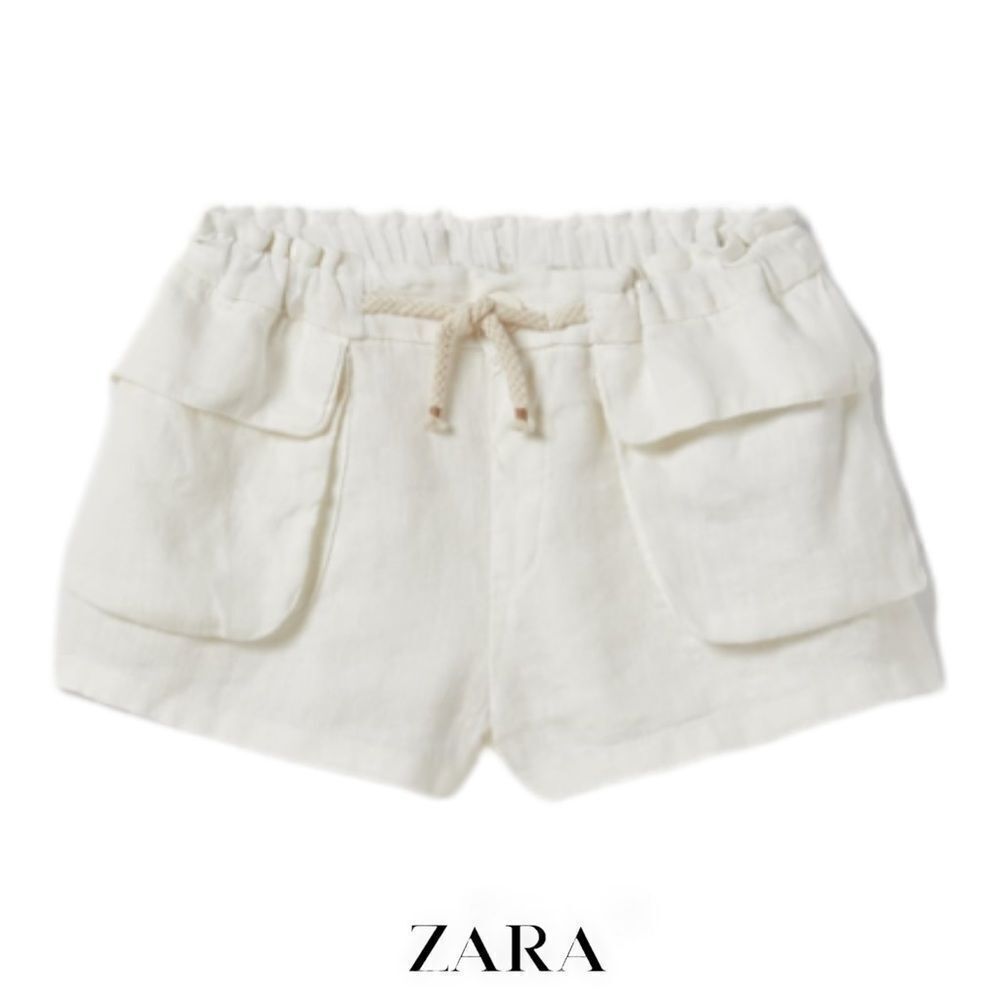 ZARA Kids | Oyster White | RAMIE BLEND DRAWSTRING SHORTS